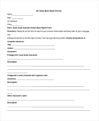 6th Grade Book Report Template 11 Templates Example Templates Example Book Report Templates Book Report Grade Book