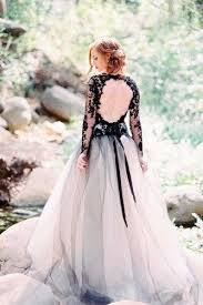 Simple wedding gown with deep cleavage. 27 Fantastic Black Wedding Dresses To Fall In Love With