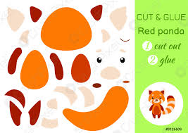 Mírame y aprenderás ~ actividades y recursos para niños con autismo y trastornos generales del desarrollo y trastornos del lenguaje (tea, tel y tgd). Cortar Y Pegar Papel Pequeno Rojo Panda Ninos Vector De Stock Crushpixel