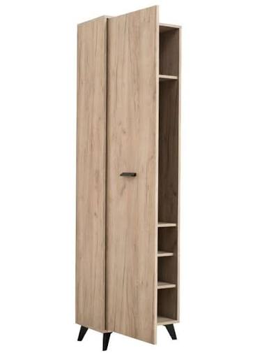 Novara Tall Slim Shallow Narrow Wardrobe In Grey Oak Effect - 11008183 – woodyu