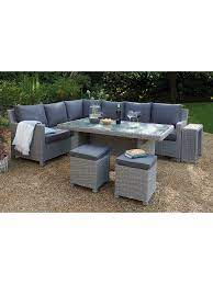 Kettler Palma 8 Seat Corner Garden Glass Table Chairs Lounge Set With Side Table Rattan Garden Side Table Garden Chairs Corner Seating