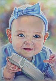 Painted in soft pastels and pastel pencils