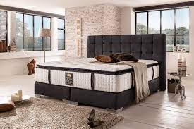 Boxspringbett London Deluxe Schwarz Bettfedern Luxusschlafzimmer Boxspringbett