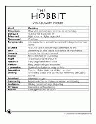Hobbit Worksheets Vocabulary Words The Hobbit Vocabulary