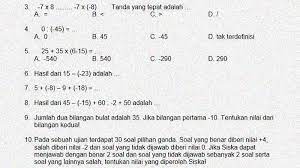 Soal Matematika Kelas 6 Kd 3 2 Operasi Hitung Bilangan Bulat Negatif Sekolahdasar Net