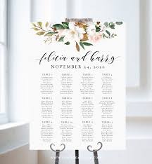 Wedding Seating Chart Magnolia Wedding Instant Download