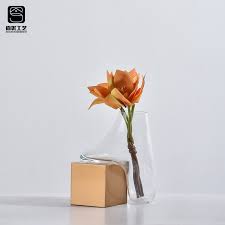 简约现代水培玻璃花瓶金属抽象插花器样板间客厅卧室装饰品摆件 淘宝网in 2021 decor glass vase vase