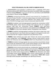 Yang bertanda tangan di bawah ini saya Perjanjian Sambung Bayar Kereta Contoh Surat Perjanjian Jual Beli Motor Sambung Bayar Surat Perjanjian Jual Beli Kereta Kaedah Sambung Bayar Sikap Um