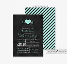 Couples Shower Invitations Printed Black Mint Green Monogram Wedding Bridal Typography Engagement Chalkboard Heart Striped Winter 031 2431481 Weddbook