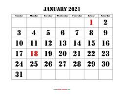 There are some united states 2021 holidays calendars too which are easily printable, editable & downloadable. Free Download Printable Calendar 2021 With Us Federal Holidays One Page Horizontal