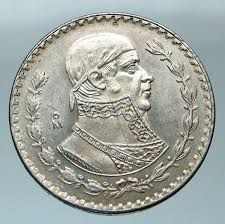 1958 Mexican Independence War HERO Jose Maria Morelos Peso Coin of Mexico  i84495