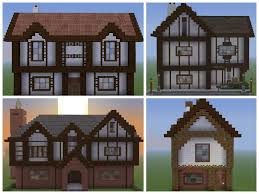 These Are 4 Tudor House Designs I Made For A Village Im Creating In My Survival World Minecraft Cute Minecraft Houses Tudor House House Design