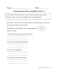 Your children will learn to make that first letter a capital. Circling Common Nouns Worksheet Part 1 Nouns Worksheet Common Nouns Common Nouns Worksheet