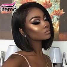 Bob Lace Frontal Wigs With Side Part Virgin Hair Straight