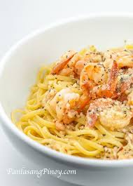 Garlic Shrimp Pasta Panlasang Pinoy Garlic Shrimp Pasta Garlic Shrimp Pasta Recipes Pasta Dishes