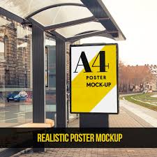 Download Bus Stop Advertising Area Poster Free Mock Up Designertale