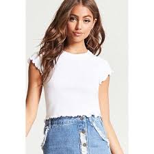 Black And White Crop Top Clipart Forever21 Lettuce Edge Crop Top 8 90 Liked On Polyvore Featuring Tops White White Short Sleeve Top Whi White Short Sleeve Tops Forever21 Tops Crop Tops