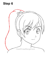 Anime hair with different hairstyles drawing examples. How To Draw A Manga Girl With A Ponytail 3 4 View Step By Step Pictures How 2 Draw Manga