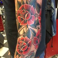 Instagram Photo By Niels Heusinkveld May 1 2015 At 8 44am Utc Traditional Rose Tattoos Rose Tattoo Sleeve Tattoos