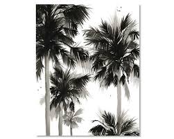 Black And White Palm Tree Pictures Paradis Noir Iv Tropical Black White Palm Leaves Watercolor Etsy Black And White Painting Palm Trees Painting Art