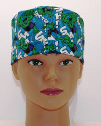 Green Man Smash Ponytail Surgical Scrub Cap 2264