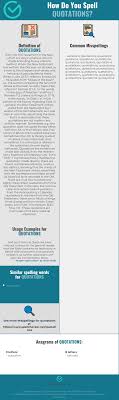Correct Spelling For Quotations Infographic Spellchecker Net