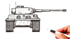 How To Draw A Tiger Tank - Youtube