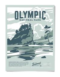 Olympic National Park Poster National Park Posters Olympic National Park National Parks