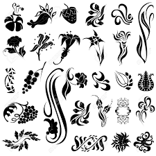 Pattern flower stencil art nouveau floral trendy flowers stencil designs silhouette stencil art nouveau floral pattern art library art. Decor Set Flower Plant Element Silhouette Royalty Free Cliparts Vectors And Stock Illustration Image 12491153