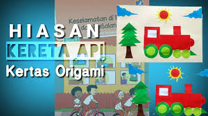 Bahan yang digunakan untuk buat kereta. Hiasan Kereta Api Kertas Origami Tema 8 Kelas 2 Sd Youtube