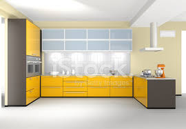 The color yellow shines with optimism and imagination. Modern Kitchen Interior Design With Yellow Color Coordinate Stock Photos Freeimages Com