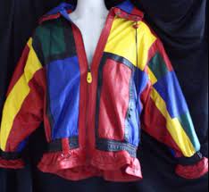 Vintage Mixed Blues Hipster Leather Jacket Colorful Hip Hop Small S Red 1990s Leather Jackets Women Jackets Leather Jacket