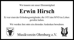 Traueranzeigen von Erwin Hirsch