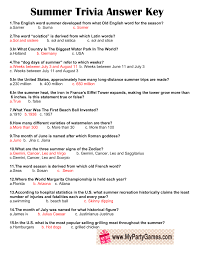 Steve chen, chad hurley and jawed karim were jointly responsible for the development of which internet. Free Printable Summer Trivia Quiz