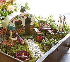 Miniature Fairy Garden Camper Fairies Gone Camping Beach Camper Metal Retro Miniature Fairy Gardens Fairy Garden Diy Fairy