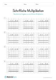 Mathe übungen klasse 3 mal und geteilt. Schriftliche Multiplikation Materialguru