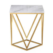 Tov Furniture Leopold Side Table White Marble White Marble Side Table Marble Side Tables Marble End Tables