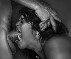 Forced Deep Throat Black And White | BDSM Fetish