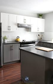 A Budget Friendly Kitchen Update White Gray And Gorgeous Kitchen Remodel Countertops Black Laminate Countertops Painting Kitchen Cabinets