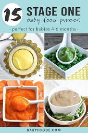 15 Stage One Baby Food Purees 4 6 Months Baby Foode Recipe Baby Puree Recipes Baby Food Recipes Healthy Baby Food