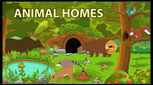 Printable Flash Cards Illustrating Animal Homes Click On The Thumbnails To Get A Larger Printable Vers Animals And Their Homes Animal House Nature Activities