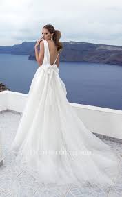 A Line V Neck Low V Back Tulle Floor Length Dress With Bow Sequins Wedding Dresses Satin Bow Wedding Dress Princess Wedding Dresses