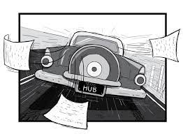 Rear View Of A Car Driving Away From The Viewer Cartoon 1956 Ford Thunderbird Rear Bumper And Tail Lights Image Fro Peak Oil Visual Communication Car Cartoon