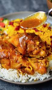 Persian Saffron Chicken Zereshk Polo Ba Morgh Persian Cuisine Saffron Chicken Poultry Recipes