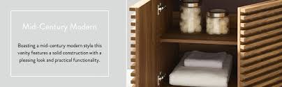 Constructed of solid hardwood, this vanity will maintain its beauty and functionality year after year. Amazon Com Modway Render Mid Century Bathroom Vanity With Sink In Walnut White Furniture Decor