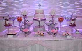 Pink And White Communion Candy Buffet Table Sweet 16 Party Decorations Cake Table Decorations Candy Buffet Tables