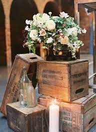 30 Country Rustic Wedding Ideas That Ll Give You Major Inspiration Barn Wedding Decorations Wooden Crates Wedding Vintage Wedding Decorations