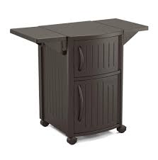 Cabinet space and prep surface Keter Unity Portable Outdoor Table And Storage Cabinet With Hooks For Grill Accessories Stainless Steel Top For Patio Kitchen Island Or Bar Cart Espresso Brown Buy Online In Belize At Belize Desertcart Com Productid