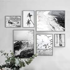 Gallery Wall Set Of 6 Prints Black And White Art Poster Ocean Etsy Gallery Wall Affordable Wall Art Wall Art Sets