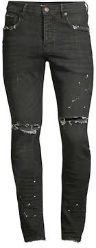 P001 low rise with slim leg indigo overdyed repair $275 usd. Purple Brand P001 Slim Fit Black Over Spray Jeans Shopstyle